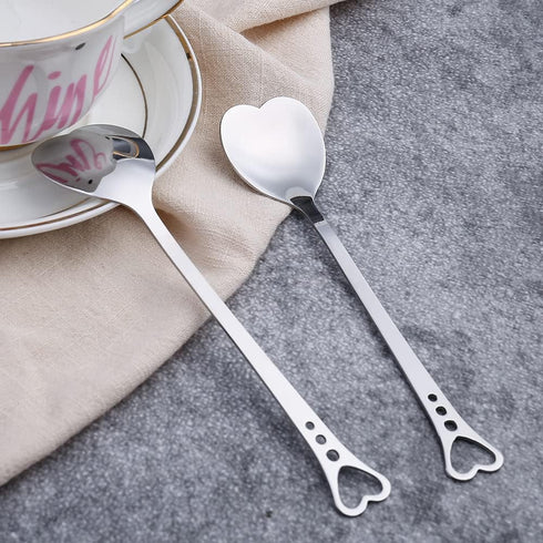 20 Pieces Heart Shaped Stainless Steel Dessert Spoons 5.7inch Coffee Spoon Teaspoon Stirring Spoon Ice Cream Spoon for Home, Restaurant Kitchen, C...