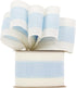 MEEDEE Blue and White Stripe Ribbon Blue White Ribbon Blue Wired Ribbon 2.5 Inch Light Blue Burlap Ribbon with Ivory Stripe Edge Blue Wired Christ...
