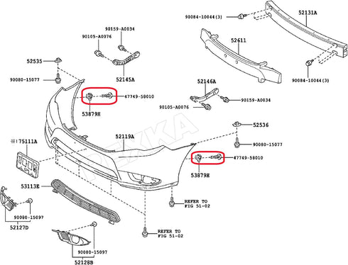 Rexka 5 Sets Front Fender & Bumper Cover Clip & Pin Set for Toyota Lexus 53879-58010 47749-58010 Avalon Camry Corolla Highlander Matrix Prius Priu...