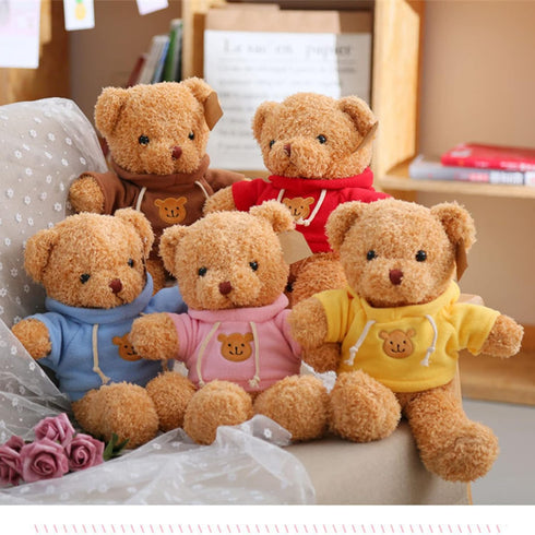 11.8 inches Teddy Bear Stuffed Animals Soft Plush Cute Teddy Bear with Hoodie Doll for Boys Girls (Red)...