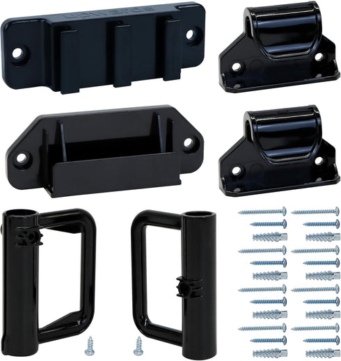 Retractable Baby Gate Replacement Parts (Black) Retractable Dog Gate Hardware Full Set Wall Mounting Accessories with Brackets Anchors and Screws ...