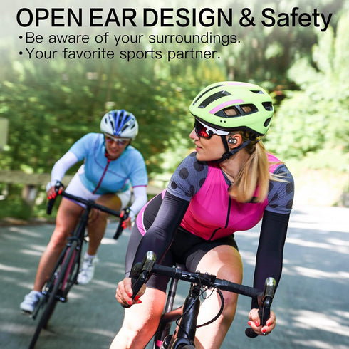 Open Ear Headphones Wireless Bluetooth,Air Conduction Earbuds Bluetooth 5.3 For Sports,20h Playtime Touch Control Headset For Running,Cycling,Hiki...