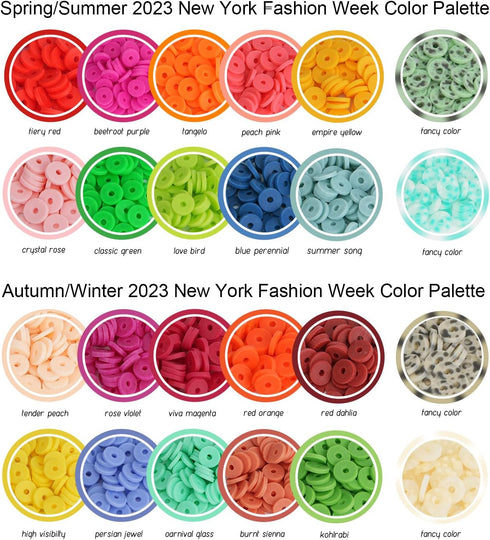 JQEEYGV Bracelet Making Kit 3 Boxes - 11,000pcs Clay Beads - 48 Fashion Colors Beads for Friendship Bracelet Kit - Polymer Heishi Letter Beads for...
