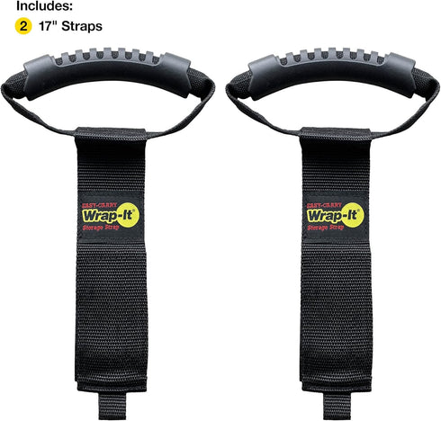 Easy-Carry Wrap-It Storage Straps - 17" (2-Pack) – Heavy-Duty Hook and Loop Cord Carrying Strap, Hanger, and Organizer with Handle for Pool Hoses,...