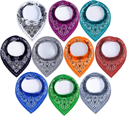 Maiwa 10 Pack Baby Triangle Bandana Bibs for Boys Girls for Drool Teething Eating with Snaps...