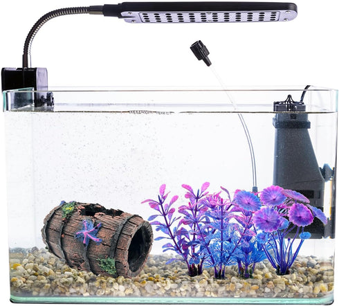Faeshoo Fish Tank Decoration Betta Fish Tank Decorations Accessories for Aquarium Tank, Starfish Barrel x 1pc, Aquatic Plants x 4pcs...