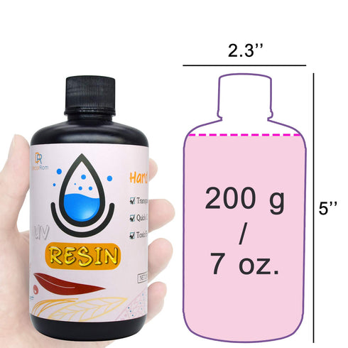 UV Resin - 200g Upgrade Crystal Clear Hard Glue Ultraviolet Curing Epoxy Resin for Jewelry Making, Pendant, DIY Crafts - Transparent Solar Cure Su...