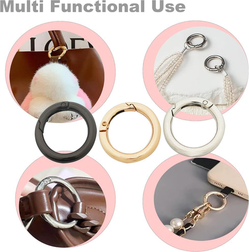 10 pcs 1.25 inch(32mm) Small Round Carabiners Clips Metal Trigger Spring O Rings Snap Hooks DIY Charms Accessory for Keychains Bags Purses Crafts ...