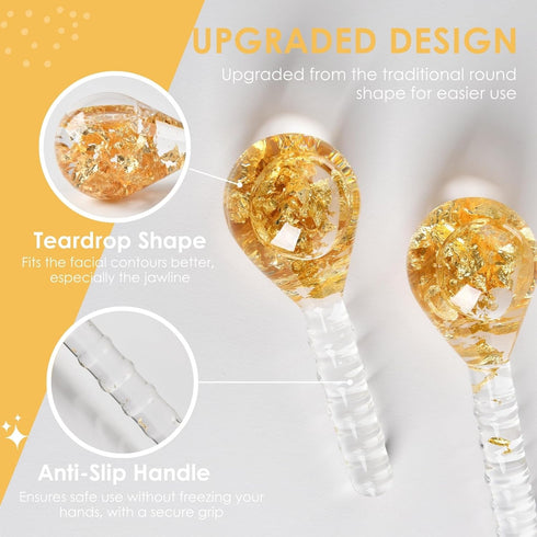 Ice Globes Upgraded, Cryo Stick Ice Globes for Face Eye Neck Relief Massage, Cooling Ball with Anti-Slip Handle to Tighten Skin, Reduce Puffiness ...