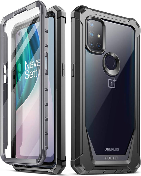 Poetic Guardian Series Case Designed for OnePlus Nord N10 5G, Full-Body Hybrid Shockproof Bumper Cover with Built-in-Screen Protector, Black...