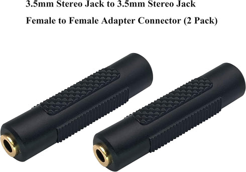 3.5mm Headphone Adapter, 4 Poles 3.5mm 1/8'' Female to Female Aux TRRS Stereo Audio Connector for Earphone, Headset Adapter, Smartphone, Laptop, T...