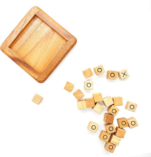 BSIRI Pushing Me Wooden Tic Tac Toe Game- Tabletop Board Games for Farmhouse Decor, Coffee Table Decor, Unique Gifts Fun Gifts for Adults. Perfect...