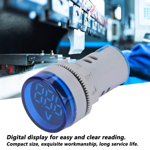 Voltmeter, LED Voltmeter Light Digital Display Dc Voltage Meter Display Voltage Meter Indicator Round Lamp Tester Wide Measurement Range of 6-100V...