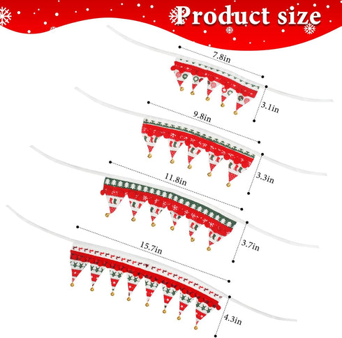 Christmas Dog Collar with Bells,Holiday Dog&Cat Knitted Jingle Dress,Pet Costume Bandana Scarf for Puppy Kitty (S)...