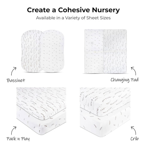 Ely’s & Co. Pack and Play Sheets, for Mini/Portable Crib, 2 Pack Fitted Playpen Play Yard Sheet Set Compatible with Graco Pack n Play, for Baby Bo...