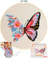 MIKIMIQI Embroidery Starter Kit with Pattern, Flowers Butterfly Stamped Embroidery Kit Including Embroidery Fabric, Bamboo Embroidery Hoop, Thread...