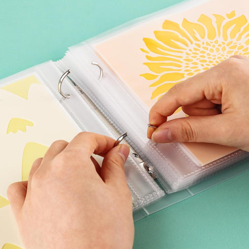 111 Pages1Sets 6x6"Cookie Stencil Storage Binder Die Cut and Stamp Storage Folder Baking Stencil Organizer Scrapbooking Cutting Dies Stencil Stora...