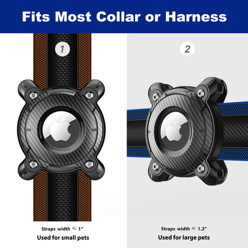 AirTag Dog Collar Holder, IPX8 Dog Collar Airtag Holder Waterproof, Anti-Lost Shock Resistant Hard TPU-Back Clip Airtag Holder for Dog Collar, Com...