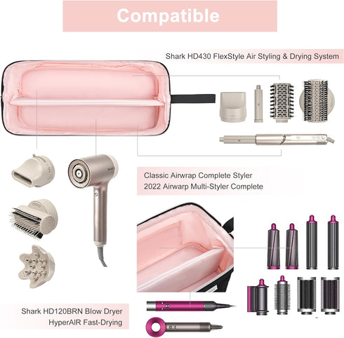 Leudes Hair Tools Travel Bag for Shark Flexstyle Carrying Case Portable Shark Hair Air Wrap Dryer Case Waterproof Dustproof Flat Curling Iron Trav...