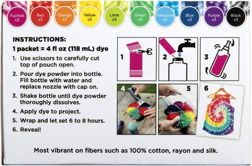 Tulip One-Step Tie-Dye Kit Refills, Rainbow Tie Dye, Multicolor, 30 Pack...