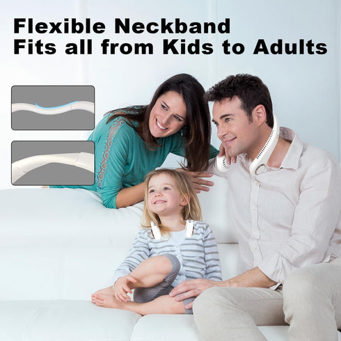 Coastacloud Portable Neck Fan, Rechargeable Turbo Bladeless Fan, 3 Speeds Adjustment 360° Cooling Airflow, Hands Free Wearable Personal Fans for O...