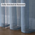 MIULEE Dusty Blue Linen Textured Sheer Curtains 84 Inches Long 2 Panels for Bedroom Living Room, Semi Transparent Farmhouse Light Blue Window Net ...