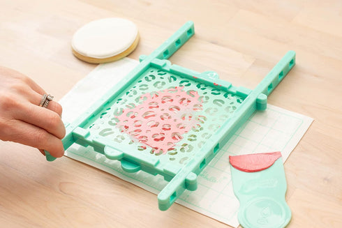 Sweet Sugarbelle Stencil Snap Holds Stencils from 3x3 to 5x9 Inches, includes Magnetic Frame, Silicone Mat, & Icing Spreader, Baking, Cooking, Coo...