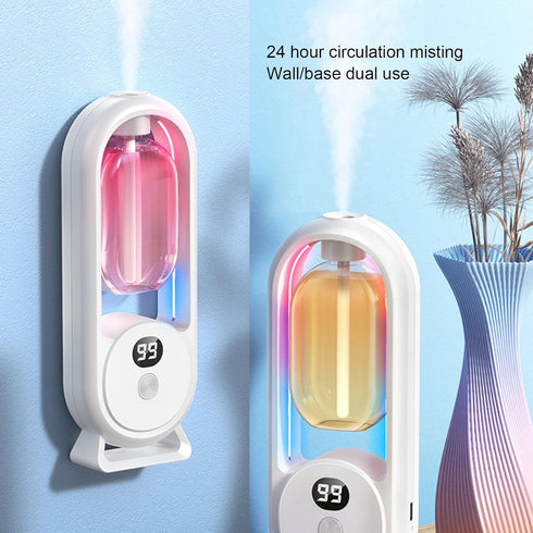 Aromatherapy Humidifier, Essential Oil Diffuser Automatic 5 Gear Ultrasonic Ambient Light LED Display Fragrance Machine Air Freshener for Home Lar...
