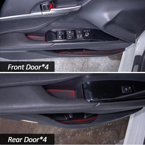 TOPINSTALL Accessorize Interior Mats Compatible with 2018-2024 Toyota Camry Accessories, Non-Slip Cup Holder Mats Door Pocket Pads Center Console ...