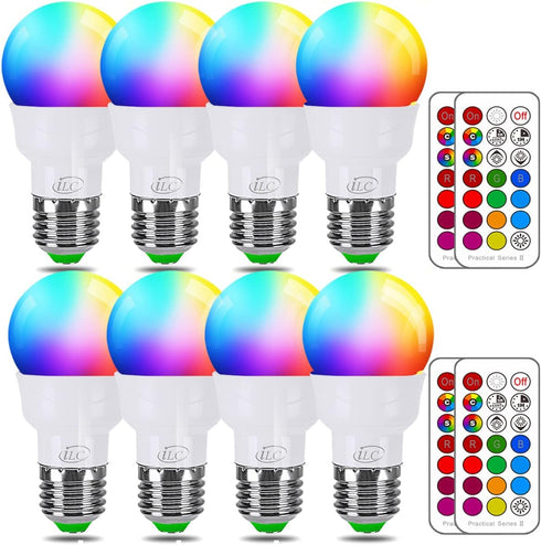 ILC RGB LED Light Bulb, Color Changing Light Bulb, 40W Equivalent, 450LM, 2700K Warm White 5W E26 Screw Base RGBW, Flood Light Bulb- 12 Color Choi...