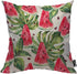 Mugod Slices of Watermelon Throw Pillow Exotic Tropical Fruit Leaves Seed Red Green Cotton Linen Square Cushion Cover Standard Pillowcase 18x18 In...