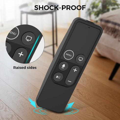 AhaStyle Protective Case for Apple TV Siri Remote with AirTag Holder, Anti Slip Silicone Cover Compatible with 2016 Apple TV HD and 4K (Black)...