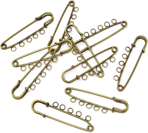 Honbay 10PCS 5.7cm/2.24inch Heavy Duty Safety Pins Brooch with 5 Holes for Blankets, Skirts, Kilts, Knitted Fabric, Crafts...