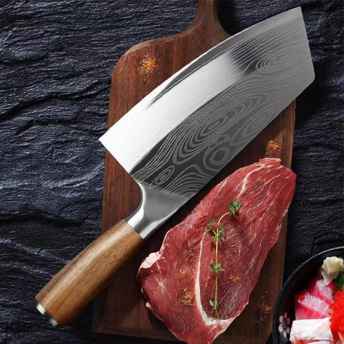 MUDHEN Cleaver Knife-Vegetable Cleaver 7" Kitchen Knife-Chinese Chef's Knives-Cleavers-Cleaver Kitchen Knife- Meat Cleaver Superior Class Stainles...
