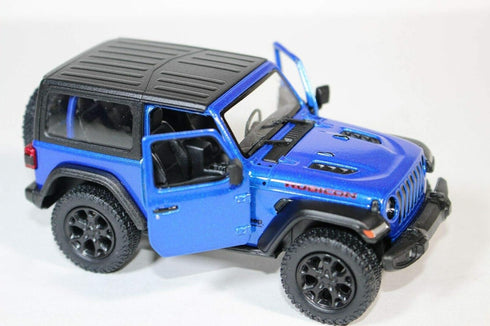 KiNSMART 2018 Jeep Wrangler Rudicon Hard Top Blue 5" 1:34 Scale Die Cast Metal Model Toy w/ Pullback Action...