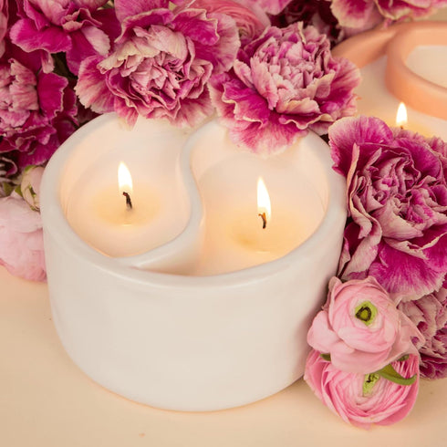 Paddywax Candles YY1004Z Yin & Yang Collection Scented Candle, 11-Ounce, White - Black Salt | Teakwood...