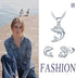 Yumilok Zircon Dolphin Necklace And Earring Sets for Women Jewelry Sets Sterling Silver Ocean Animal Stud Earrings Pendant Necklace Teen Friend Mo...