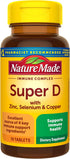 Nature Made Super Vitamin D Immune Complex, Vitamin D3, Selenium, Copper and Zinc Supplements for Immune Support, 70 Tablets, 70 Day Supply...