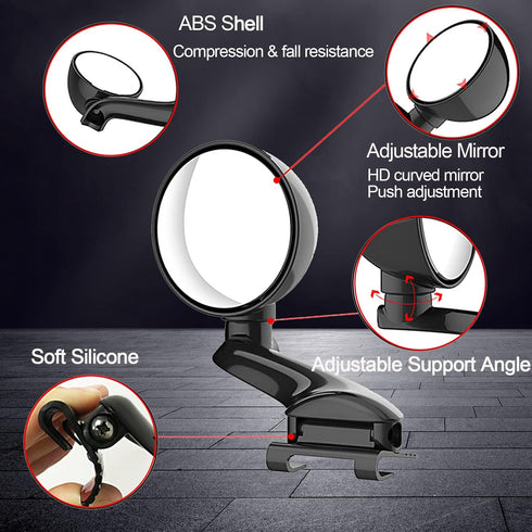 Biqing Car Blind Spot Mirrors,Universal Modified Rearview Mirror Multifunction Adjustable Car Auxiliary Wide Angle Mirror Blind Spot Side Rear Vie...