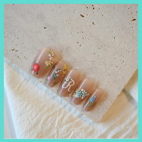 Flower Letter Nail Art Stickers 5D Embossed Nail Decals for Nail Art Design Self-Adhesive Nail Accessories for Women Nail Art Supplies 3 Sheets...