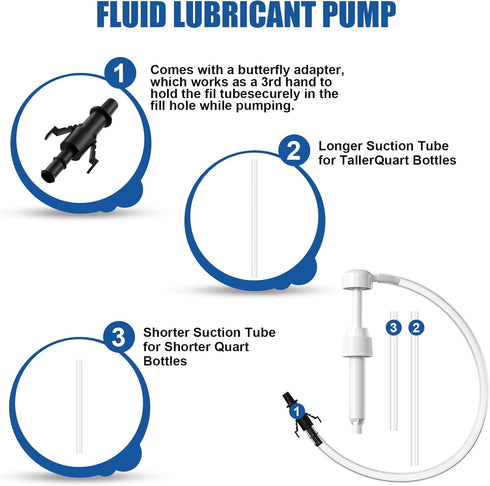 Fluid Pump for Standard Quart Bottles? 8cc Per Pump Stroke, Transmission Fluid Pump with 3rd Hand Adapter, Differential & Transmission Fluid?Trans...