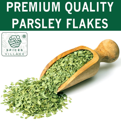 Spices Village Dried Parsley Flakes, Dry Parsley Seasonings, 1.7 Ounces, Kosher Certified, All Natural, Fresh, Gluten Free, Non GMO, Resealable Bu...