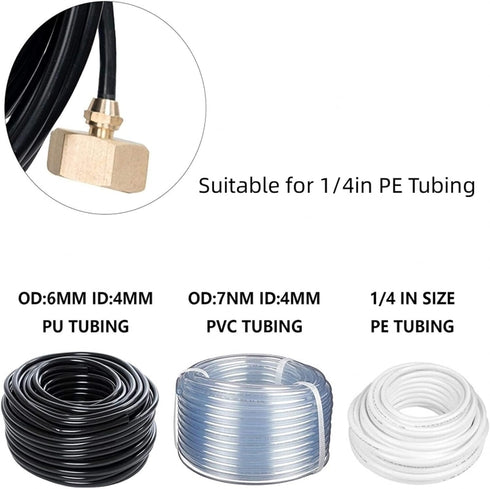 Garden Hose Adapter 2Pcs, Brass Standard 1/4 Inch to 3/4 Inch GHT Garden Hose Female Pipe Fittings, Garden Water Hose Thread Irrigation Tube Conne...