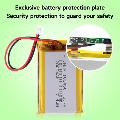 103450 3.7v 2000mah Lipo Polymer Lithium Rechargeable Battery for Can Replace 103454 963450 Lipo Battery...