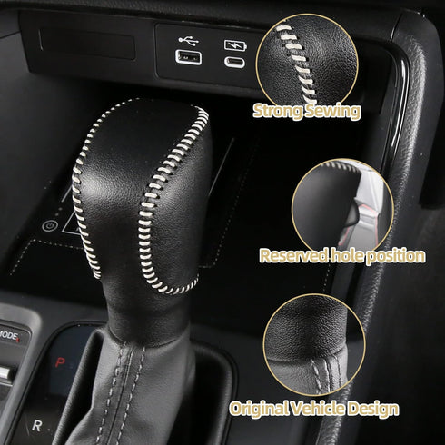 CZCGYDY Gear Shift Cover,Genuine Leather Shift Knob Cover for Honda CRV 2023 Civic 2022 2023 HR-V 2023 Accord 2018-2023,Wear-Resistant,Dustproof(B...