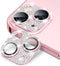 Goton Bling Metal Camera Cover for iPhone 15/15 Plus Camera Lens Protector, Tempered Glass Screen Protector Glitter Diamond Accessories for 15Plus...