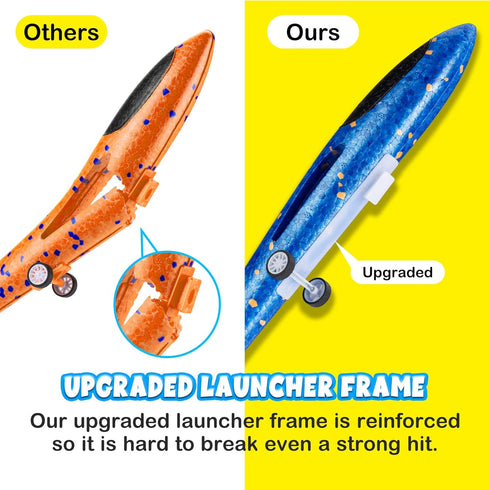 2 Pack Airplane Toys with Launcher, 17.5" Large Throwing Foam Plane, Foam Gliders for Boys Age 3 4 5 6 7 8 9+ Years Old, Flying Toys Birthday Gift...