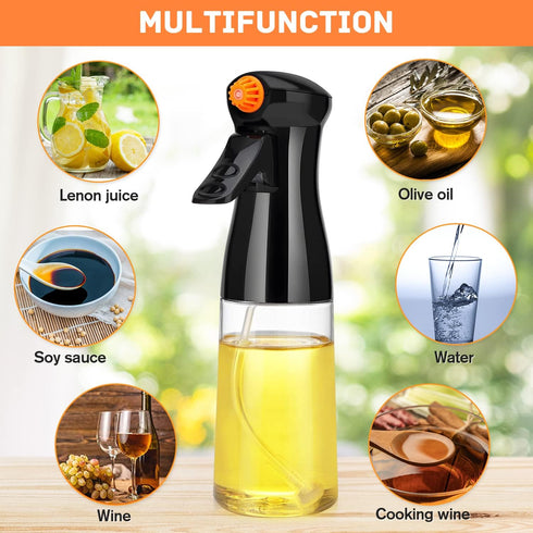 Olive Oil Sprayer for Cooking- 200ml Rotatable Nozzle Olive Oil Spray Bottle Premium Oil Mister with Brush Oil Spritzer for Air Fryer, BBQ, Salad,...