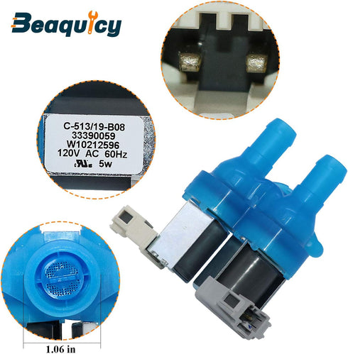 Beaquicy W10212596 Cold Water Inlet Valve for Washers - Replacement for Whirlpool AP6017174 PS11750469 Washing Machine