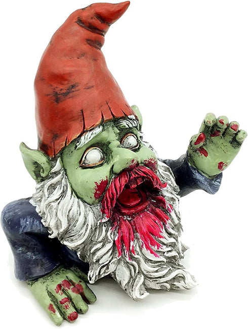 G150028 Zombie Gnome Garden Statue Sculpture, Scary Gnome, Halloween Decoration...